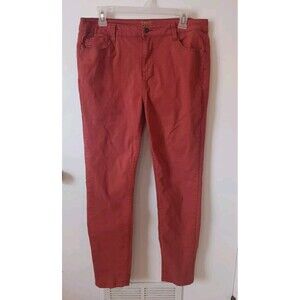 True Craft Jeans Womens Size 15 Mid Rise Skinny Burnt Orange Rust Stretch